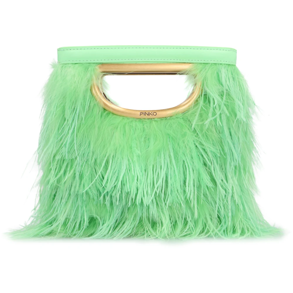 pinko Veren Leren Mini Pochette Green Dames