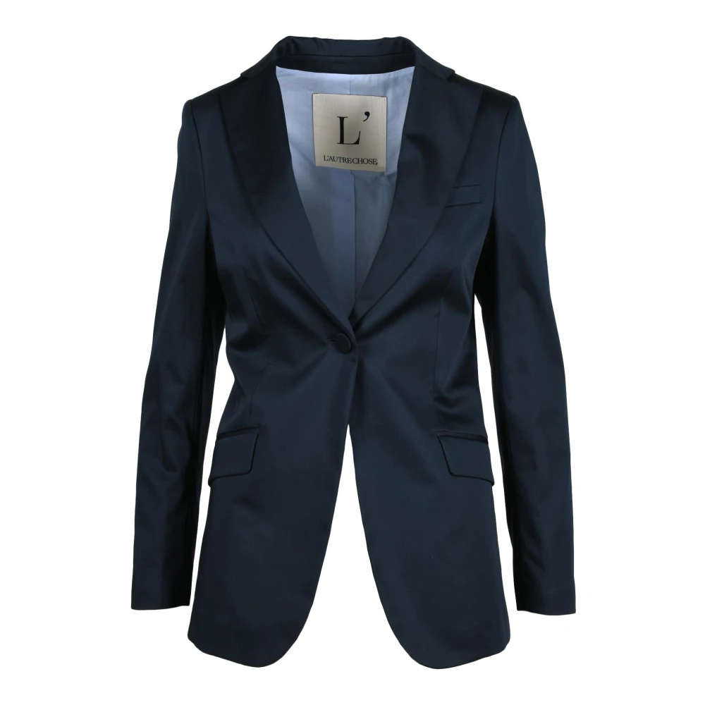 L'Autre Chose Chique Jas in Acetaat Viscose Mix Blue Dames