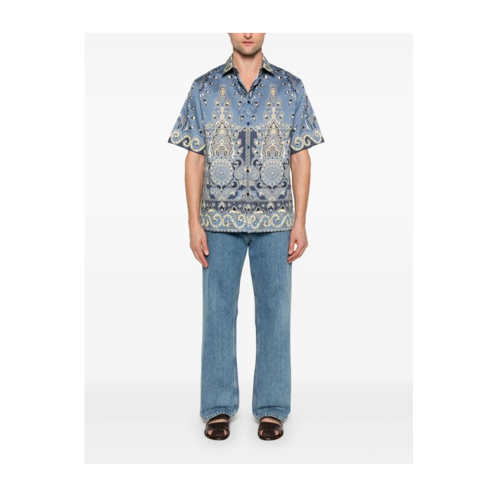 ETRO Rood Shirt Korte Mouw Multicolor Heren