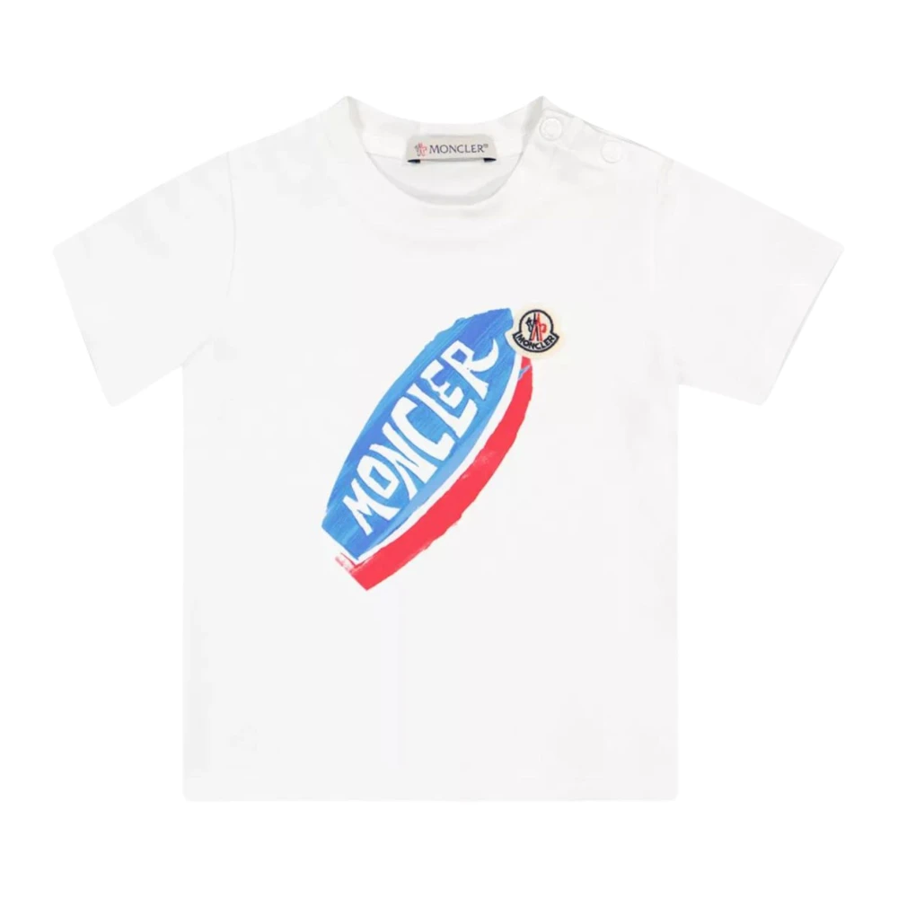 Moncler Vit T-shirt med logotyptryck White, Pojke