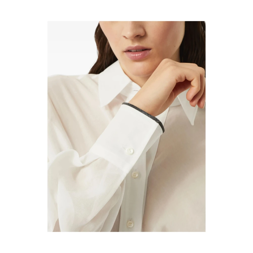 BRUNELLO CUCINELLI Witte Klassieke Kraag Blouse White Dames