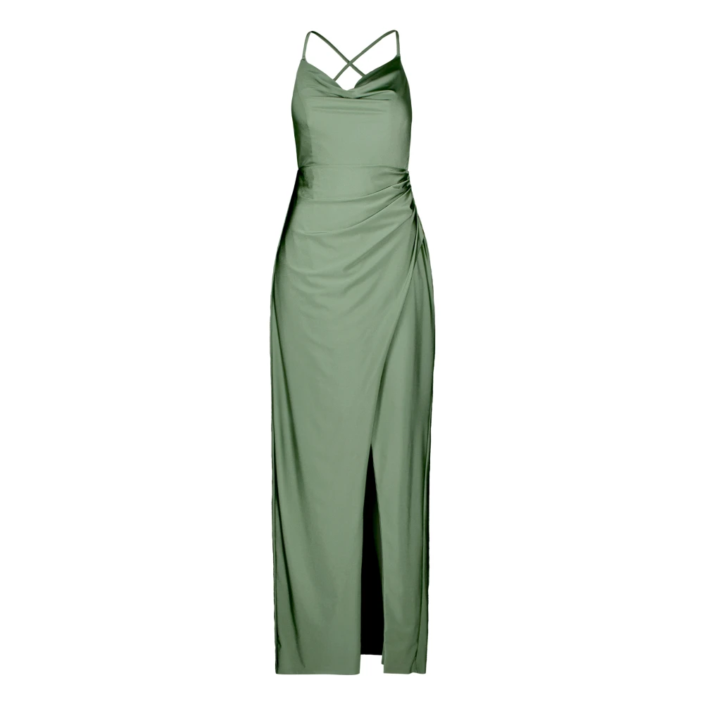 Vera Mont Elegante Avondjurk met Gerimpelde Taille Green Dames