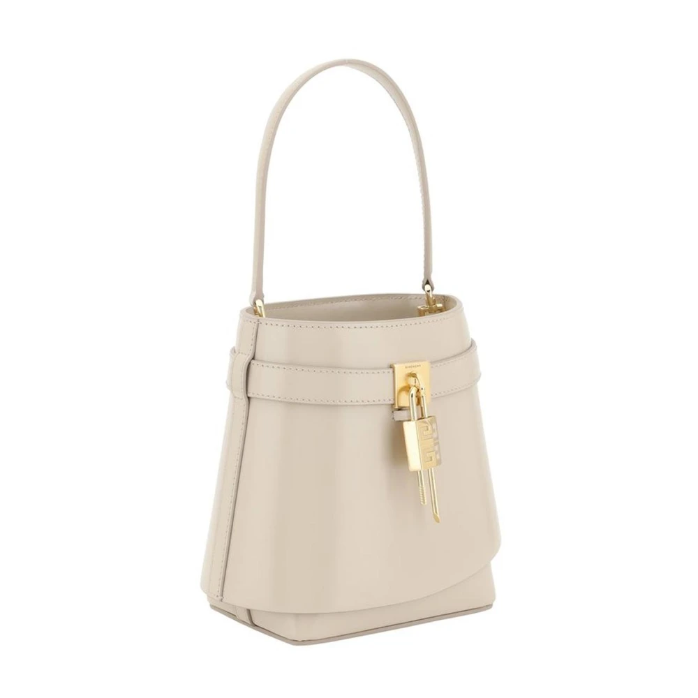 Givenchy Gouden Afwerking Leren Bucket Tas met Haaienvergrendeling Beige Dames