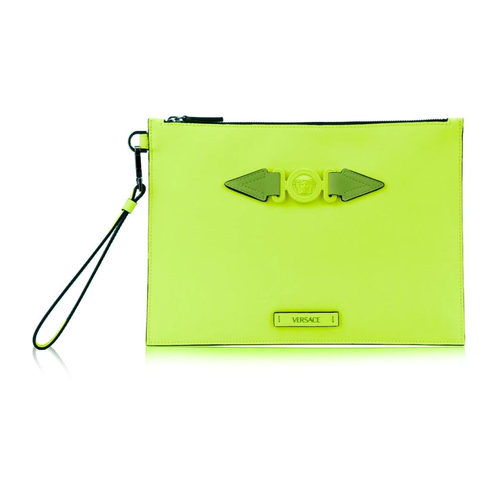 Versace Zwarte clutch met rits en Medusa-logo Green Dames