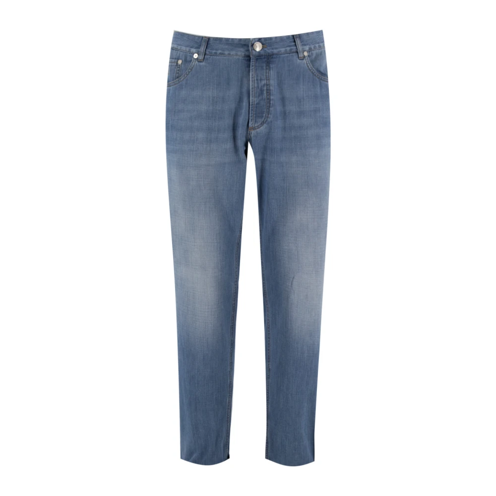 BRUNELLO CUCINELLI Klassieke Denim Five-Pocket Broek Blue Heren