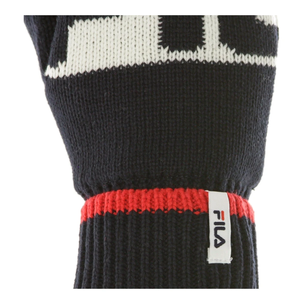 Fila Intarsia Gebreide Herenhandschoenen Zwart Rood Wit Multicolor Heren