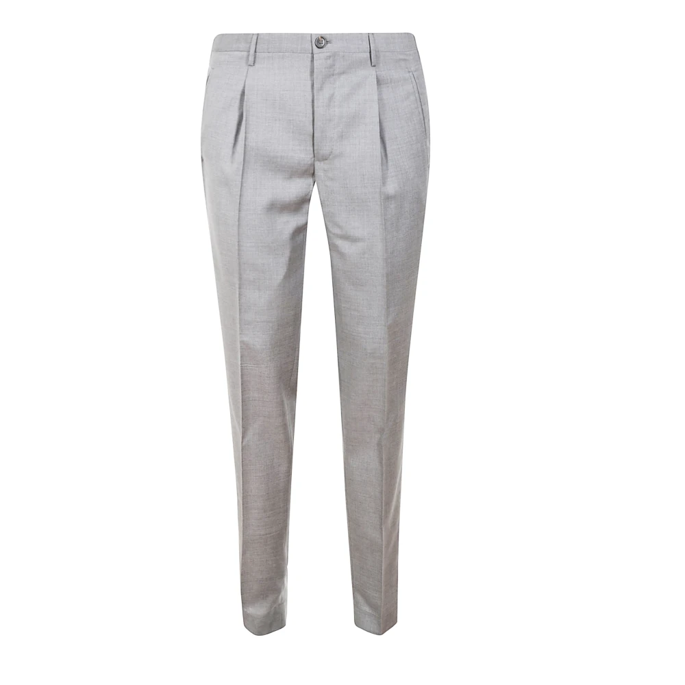 Incotex Men's Gray Slim-Fit Trousers, S, Tailored Modern Trousers