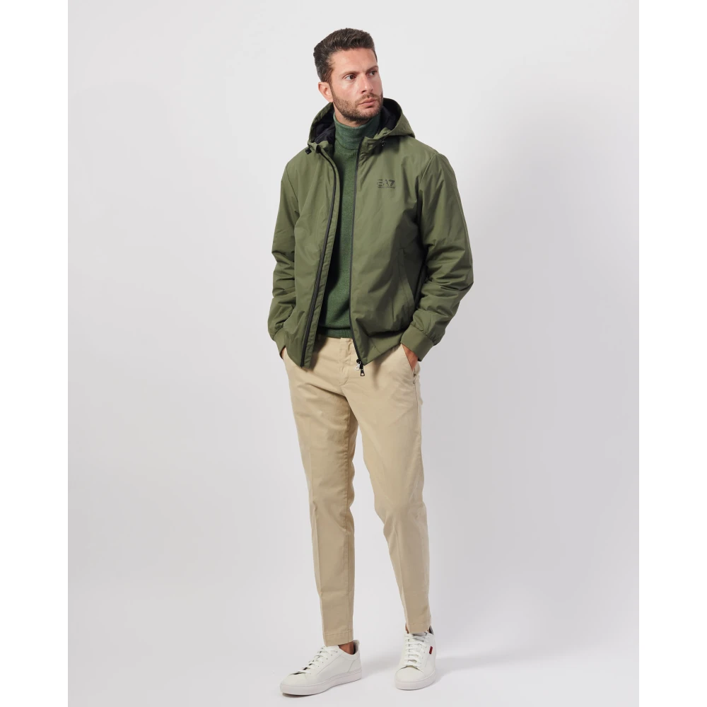 Emporio Armani Groene jassen met lichte vulling en capuchon Green Heren
