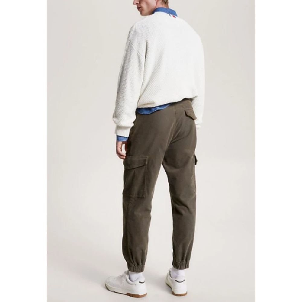 Tommy Hilfiger Cargo Corduroy Herenbroek met Manchetten Green Heren