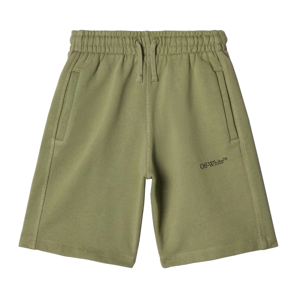 Off White Barn Logo Print Bermuda Shorts Green, Pojke