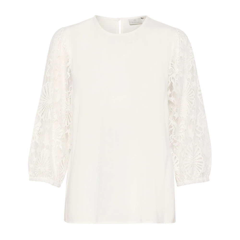 Kaffe Elegante Blouse met Geborduurde Details White Dames
