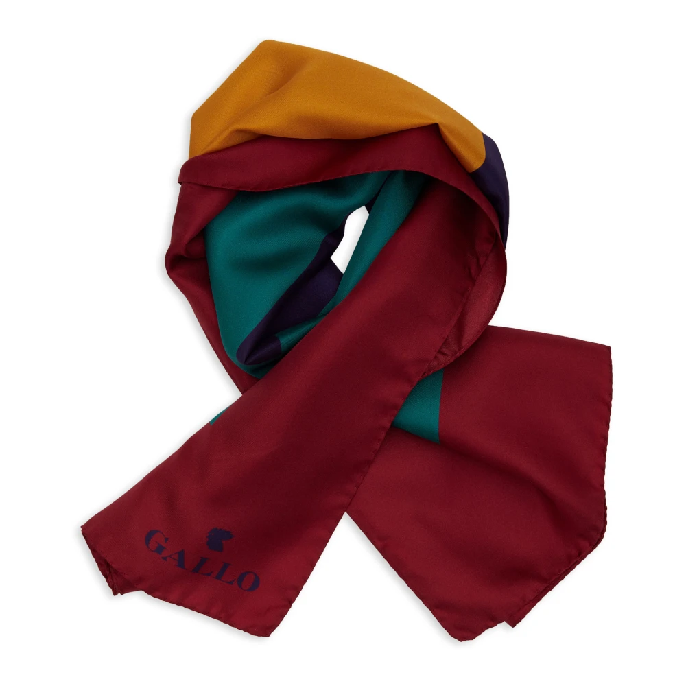 Gallo Unisex bordeauxrode sjaal met concentrisch vierkant motief Multicolor Unisex