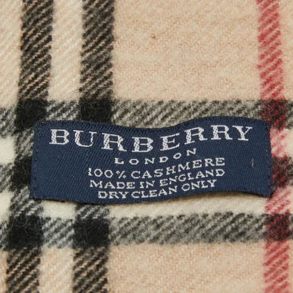Burberry Vintage Pre-owned Cashmere scarves Beige Dames