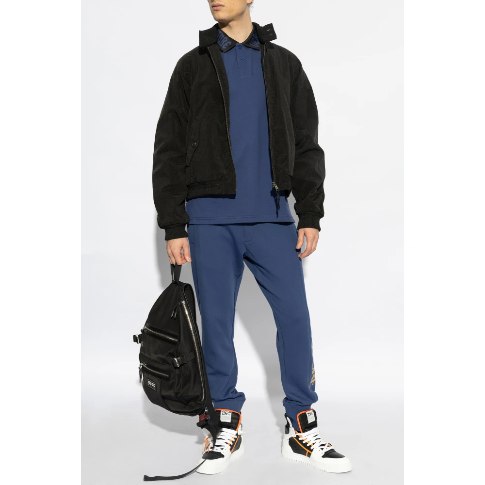 Versace Jeans Couture Polo met bedrukt logo Blue Heren