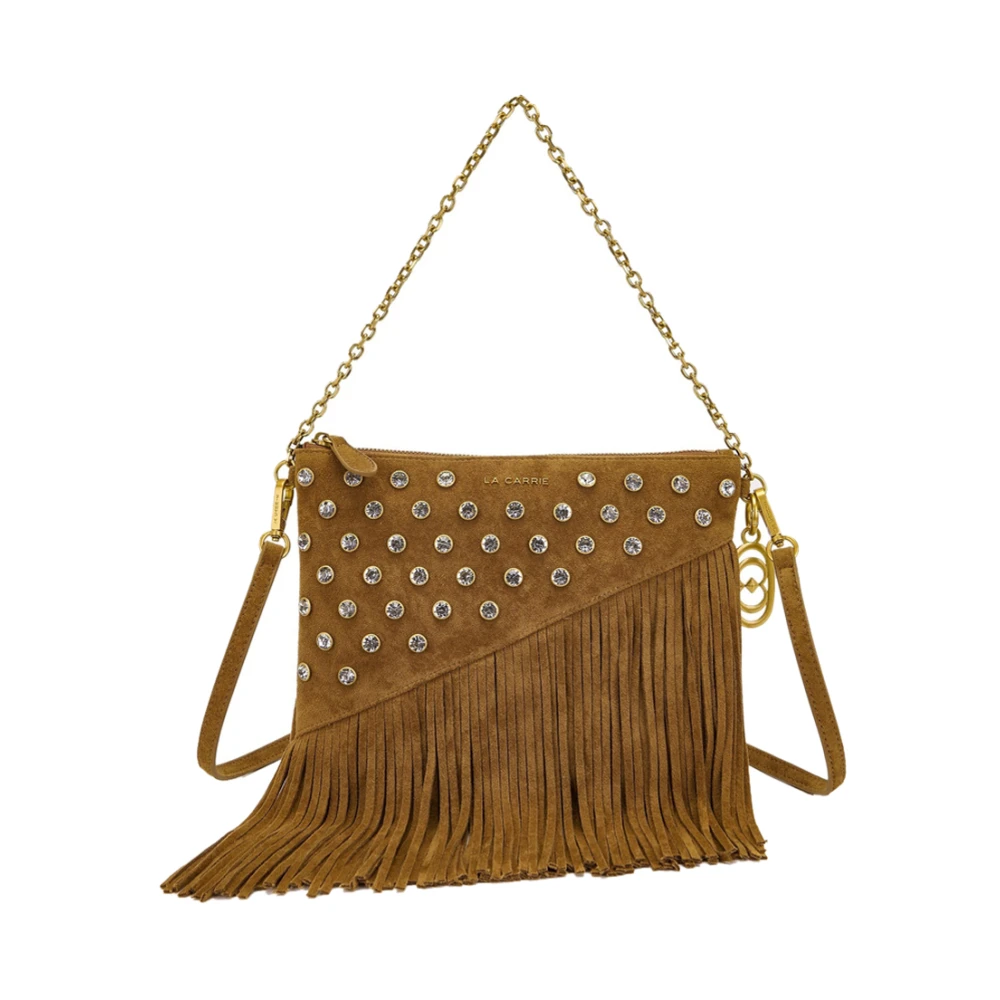 La Carrie Brown Fringes Clutch Bag - Female - Shoulder Bags - One Size - Bags