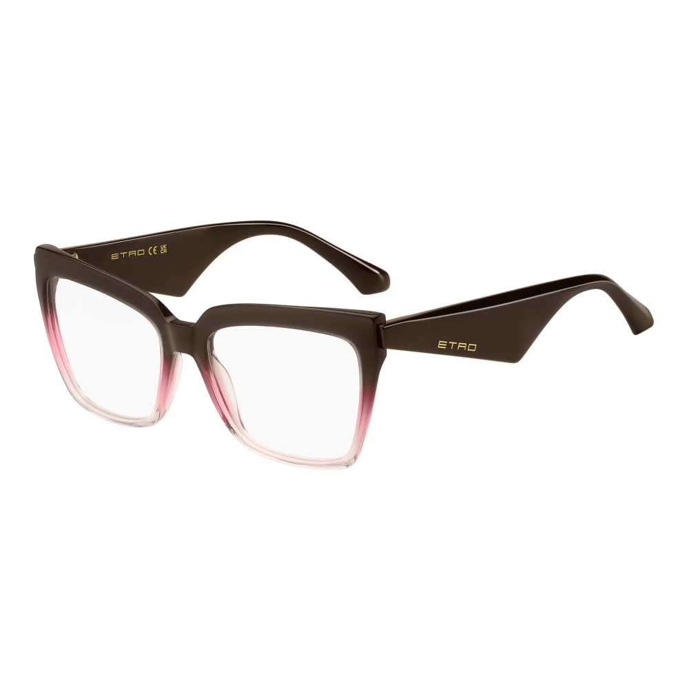 ETRO Bruin Fuchsia Brillenmonturen Brown Unisex