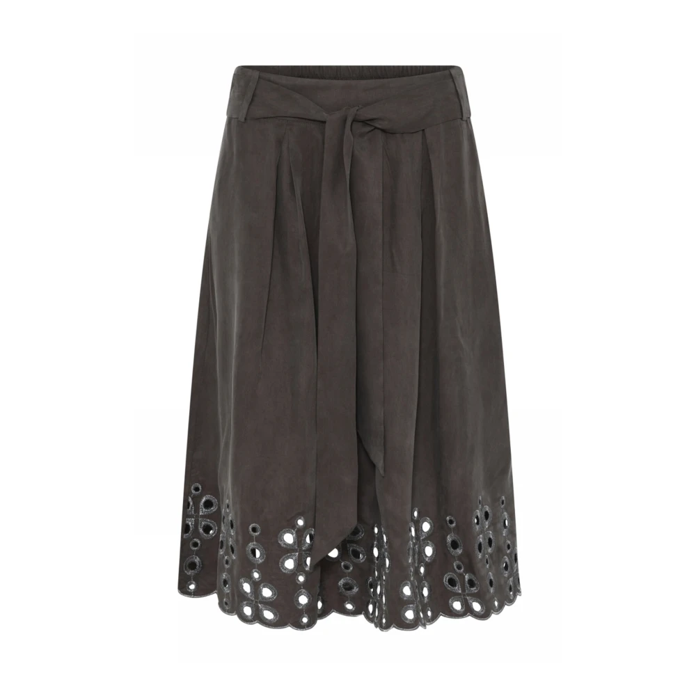 Gustav Geplooide knielange rok met geborduurde details Brown Dames
