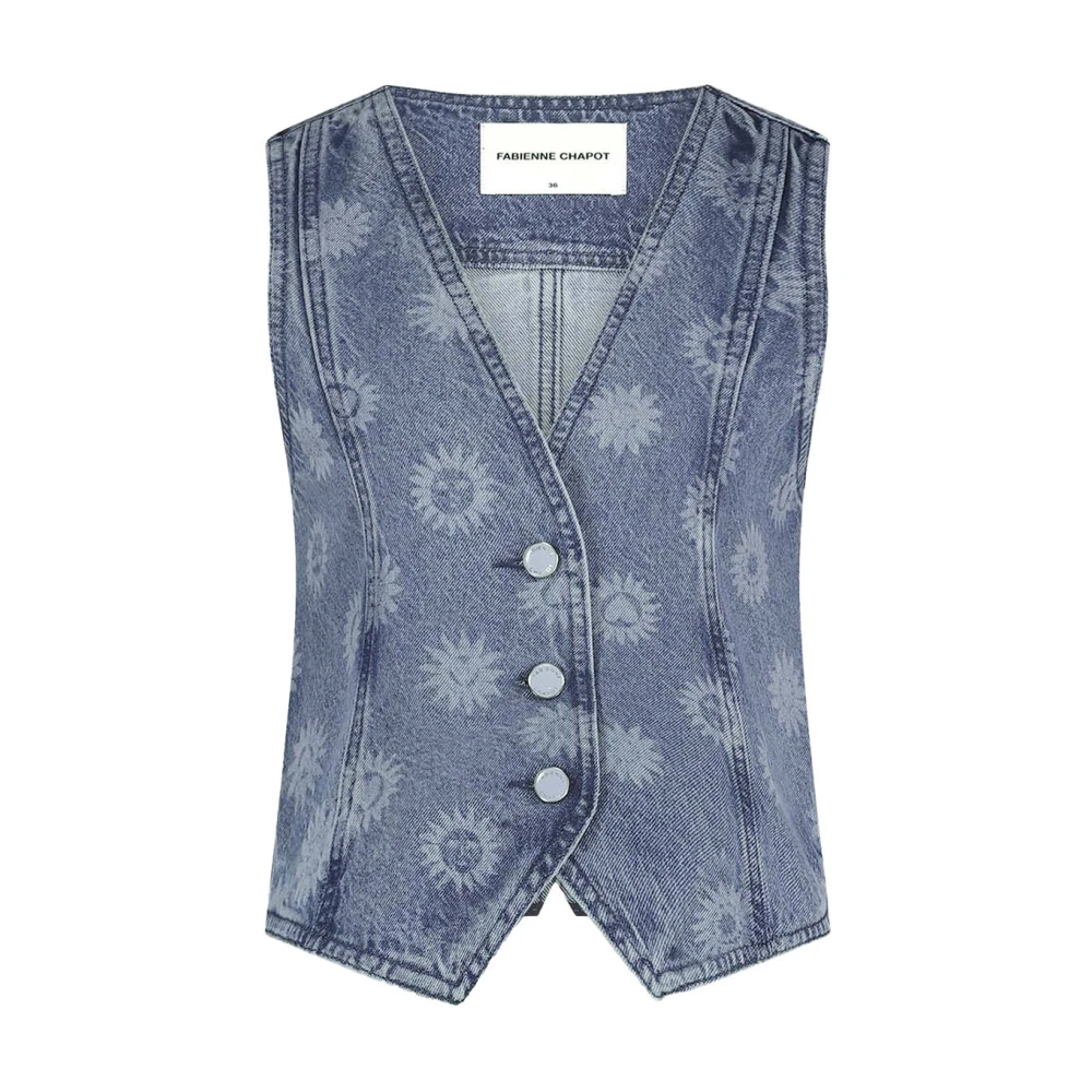Fabienne Chapot Denim Gilet Cltgil15 Gigi Blue Dames