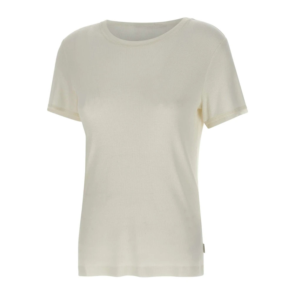Remain Birger Christensen Witte Jersey T-shirt met Boothals White Dames