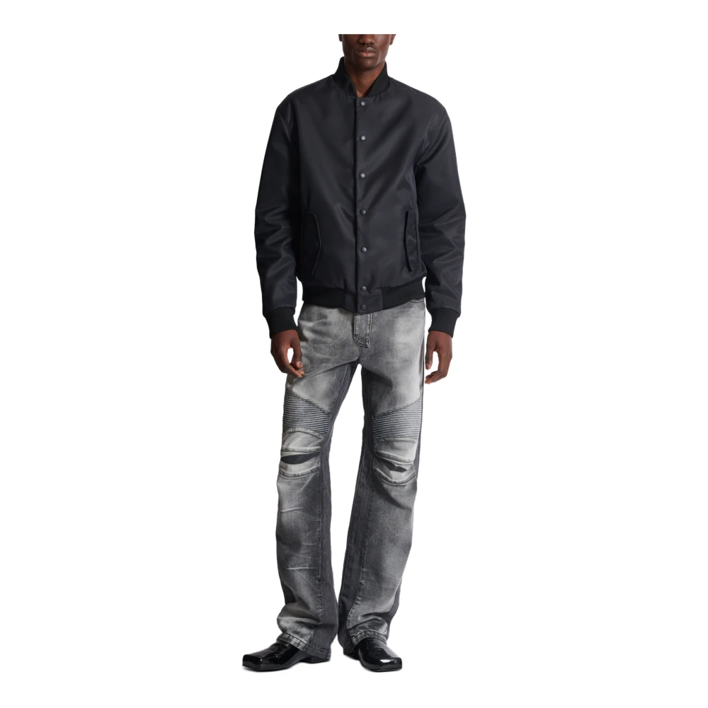 Balmain Loose-fit denim biker jeans Gray Heren