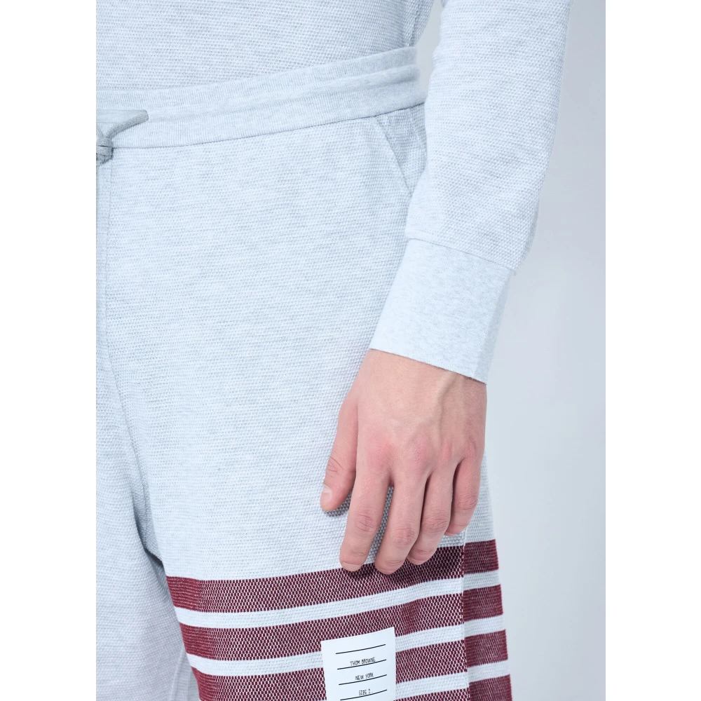 Thom Browne Handtekening Four-Bar Katoenen Shorts Gray Heren