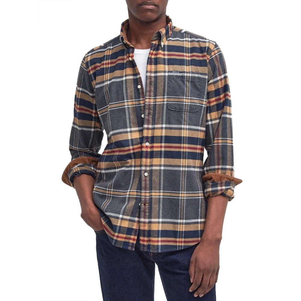 Barbour Blauw Geruite Getailleerde Overhemd voor Heren Blue Heren
