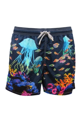 Gustavia Placerad Print Badshorts