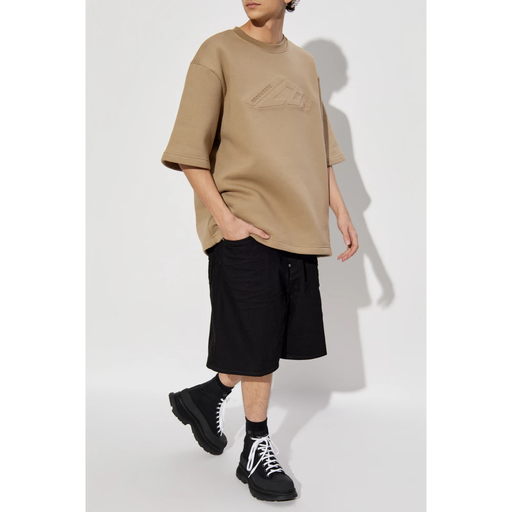 Dsquared2 T-shirt met logo Beige Heren