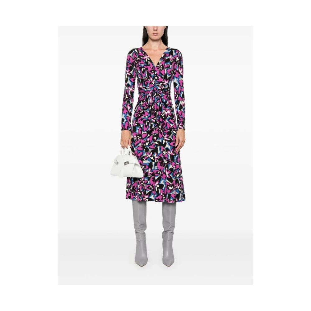 Diane Von Furstenberg Bloemenprint V-hals Jurk Multicolor Dames