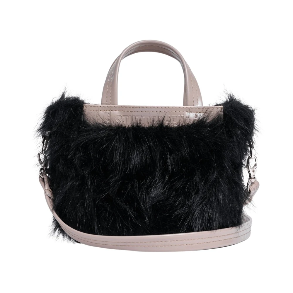 Stutterheim Faux Fur Crossbody Mini Tas Black Dames