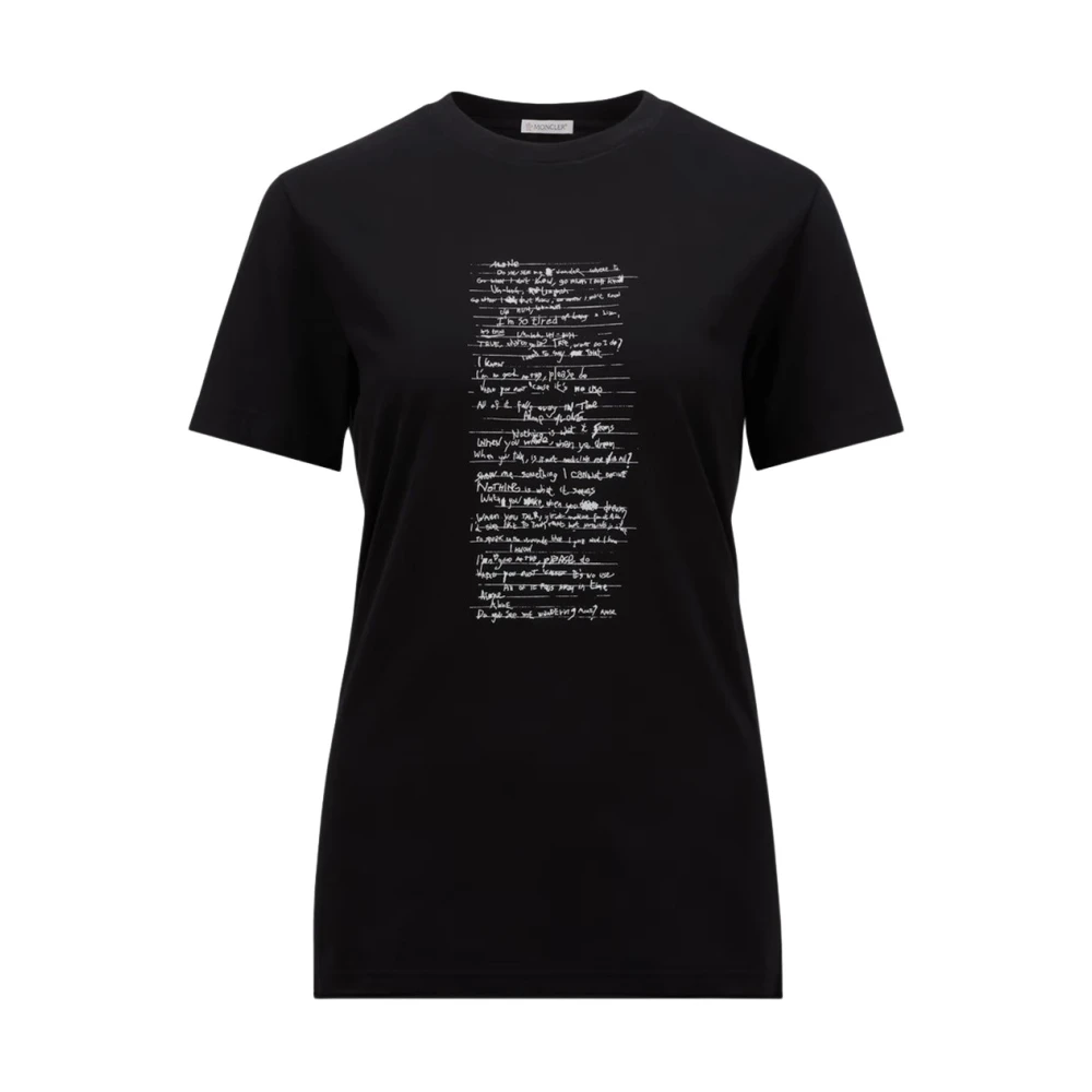 Moncler Katoenen T-shirt met Willow Smith Print Black Dames