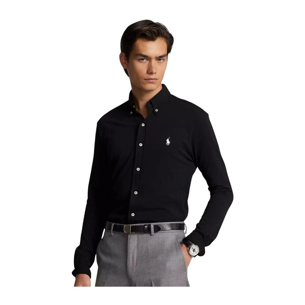 Ralph Lauren Shirt With Embroidered Logo - Male - Casual Shirts - Black - L - Shirts