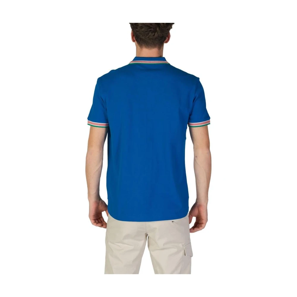 Hugo Boss Blauw Katoenen Polo Shirt Korte Mouw Blue Heren