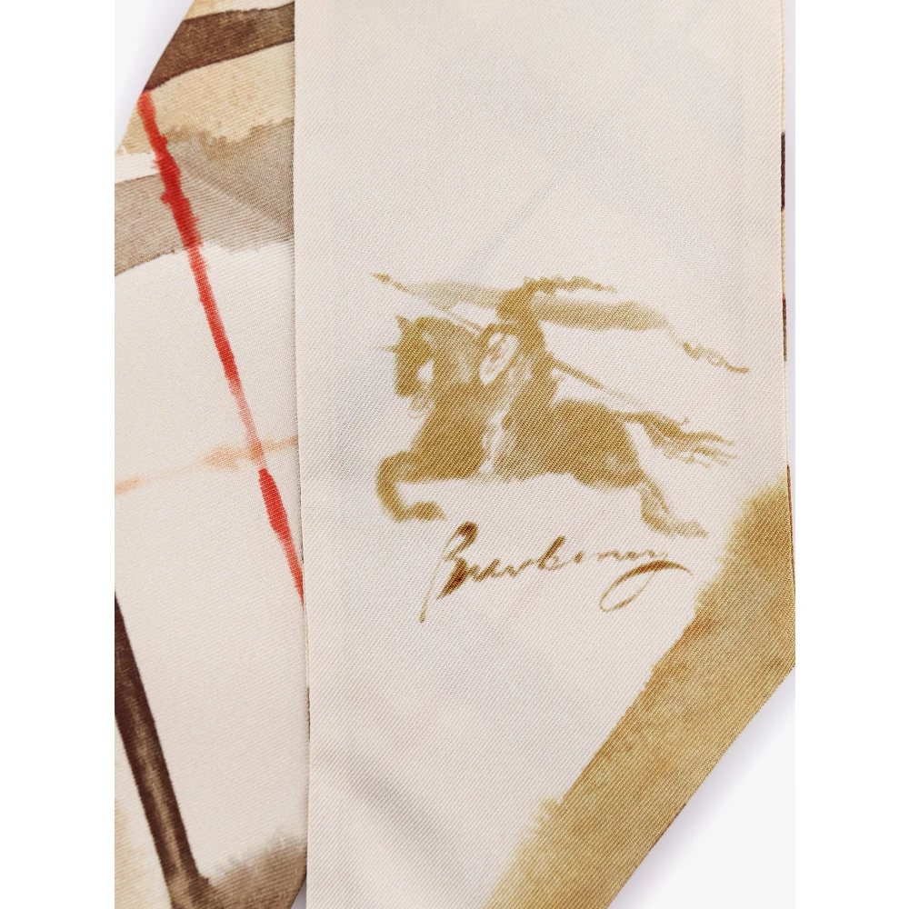 Burberry Zijden Bandeau met Asymmetrisch Profiel Beige Dames