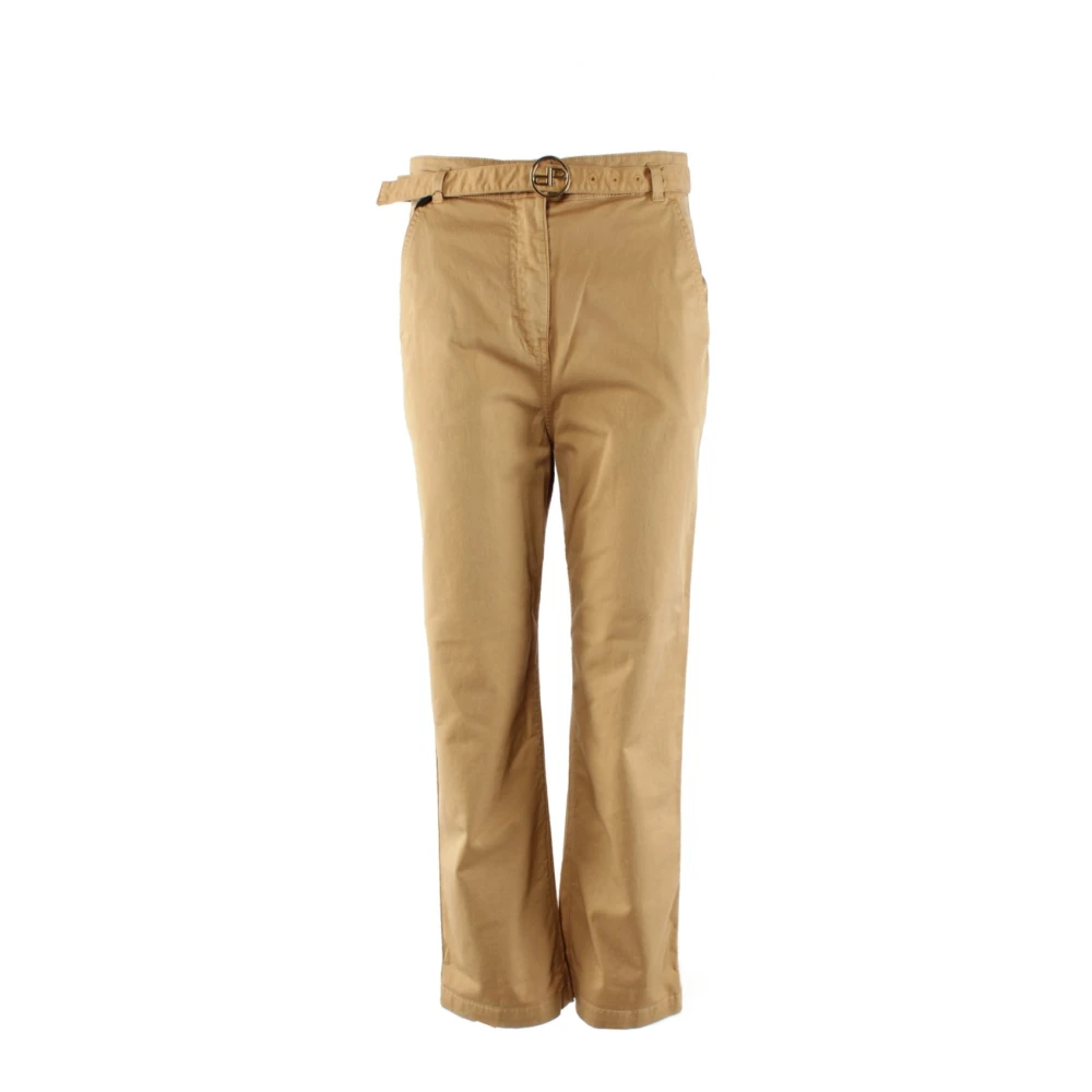 Pinko Beige Chino Broek met Riem Beige Dames