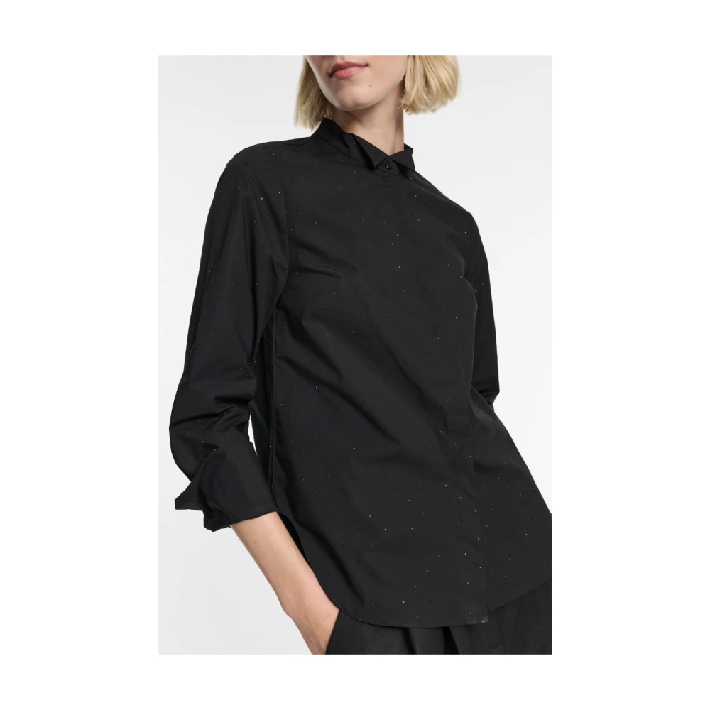 dorothee schumacher Sprankelende Zwarte Poplin Blouse met Strass Versieringen Black Dames