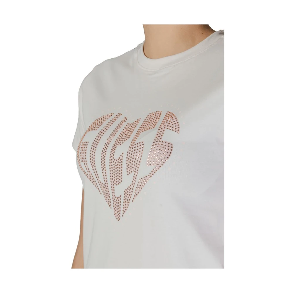 Guess Crème Katoenen T-shirt Lente Zomer Collectie White Dames