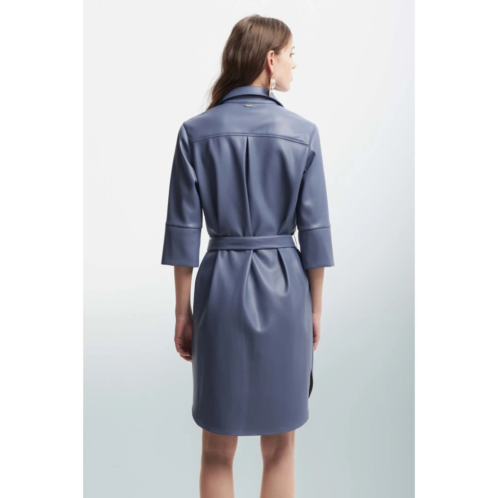 Kocca Elegante Midi Jurk met Riem Blue Dames