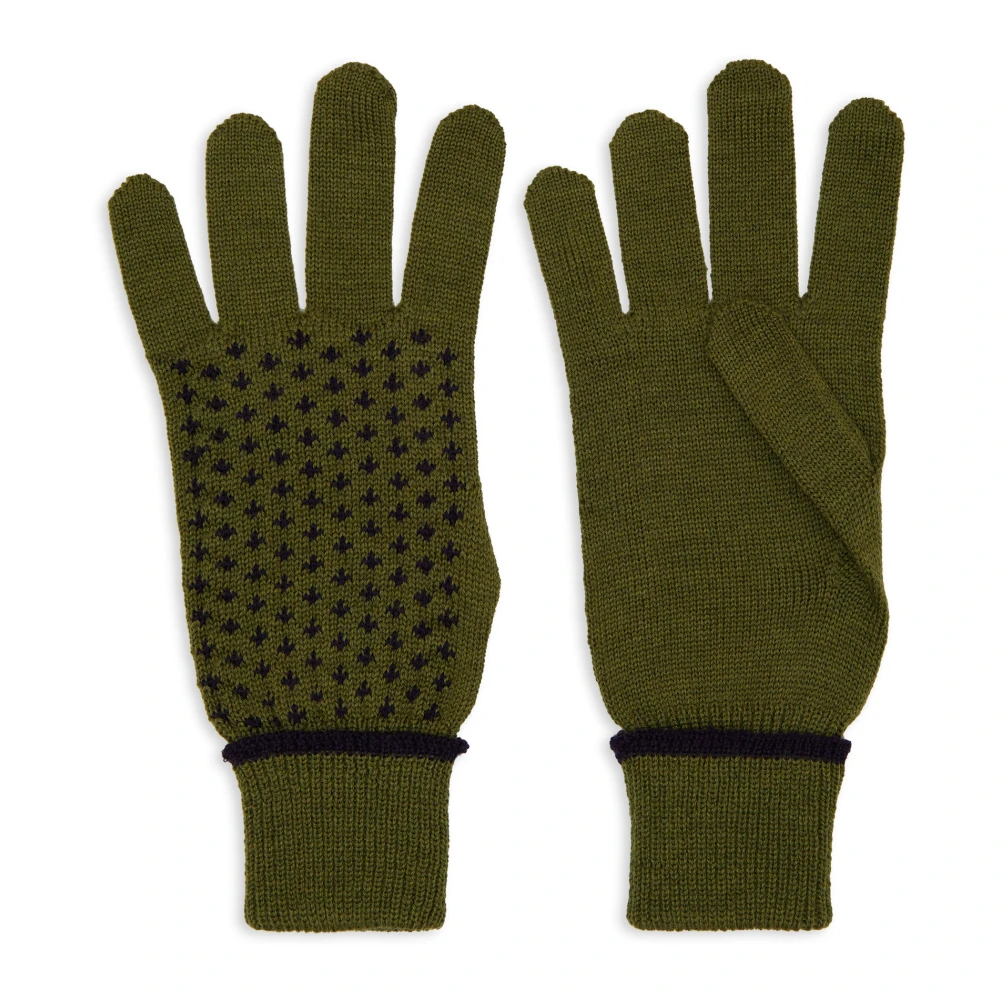 Gallo Groene wollen handschoenen met leliemotief Multicolor Heren