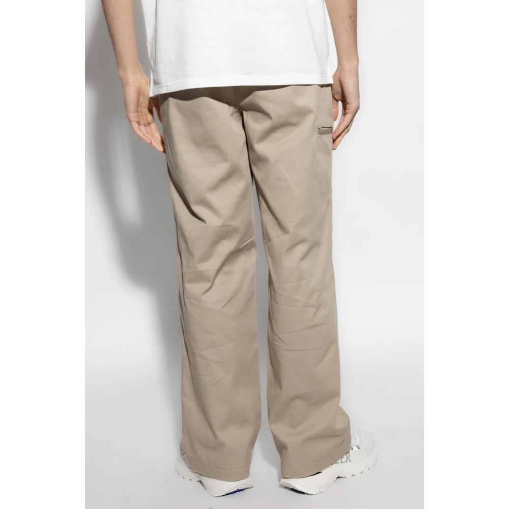 Moncler Broek met logo Beige Heren