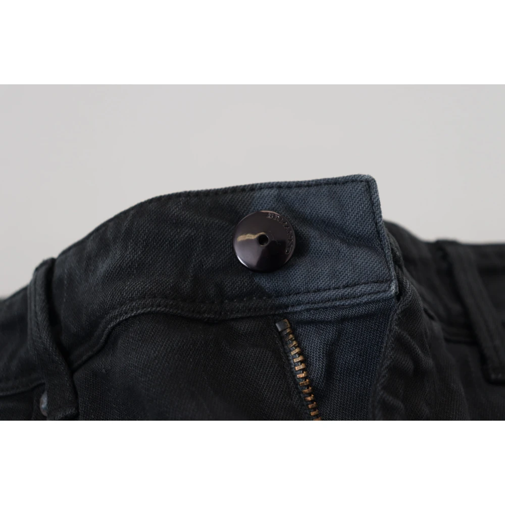 Ermanno Scervino Zwarte Skinny Jeans Lage Taille Black Dames