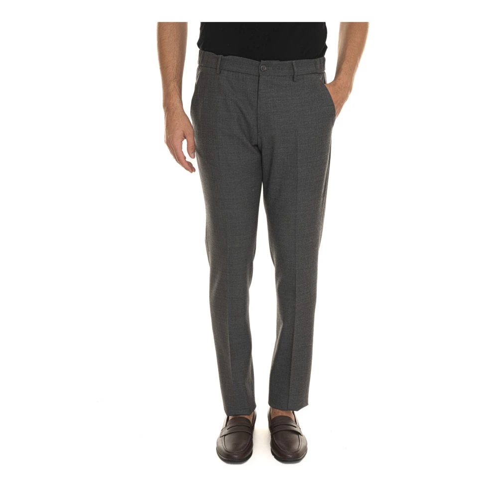 Berwich Elastische Taille Chino met Kleermakerssplit Gray Heren