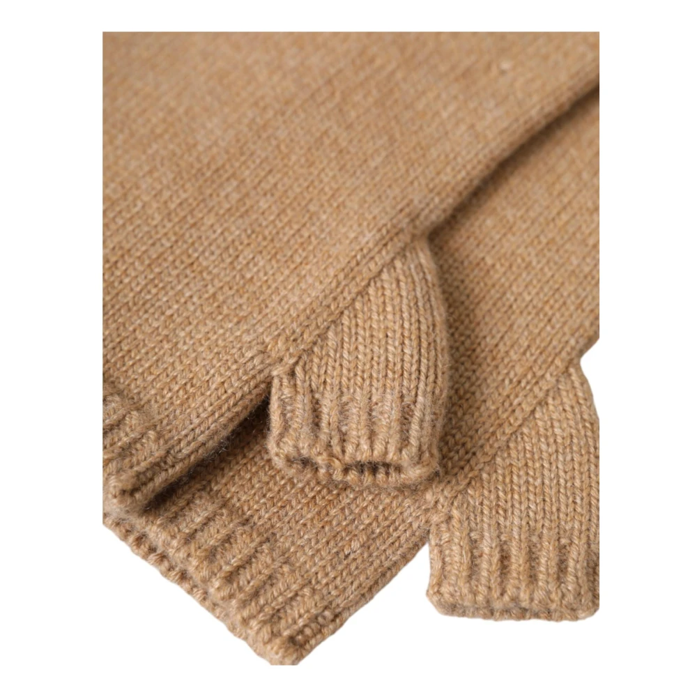Dolce & Gabbana Luxe Cashmere Fingerloze Handschoenen Brown Dames
