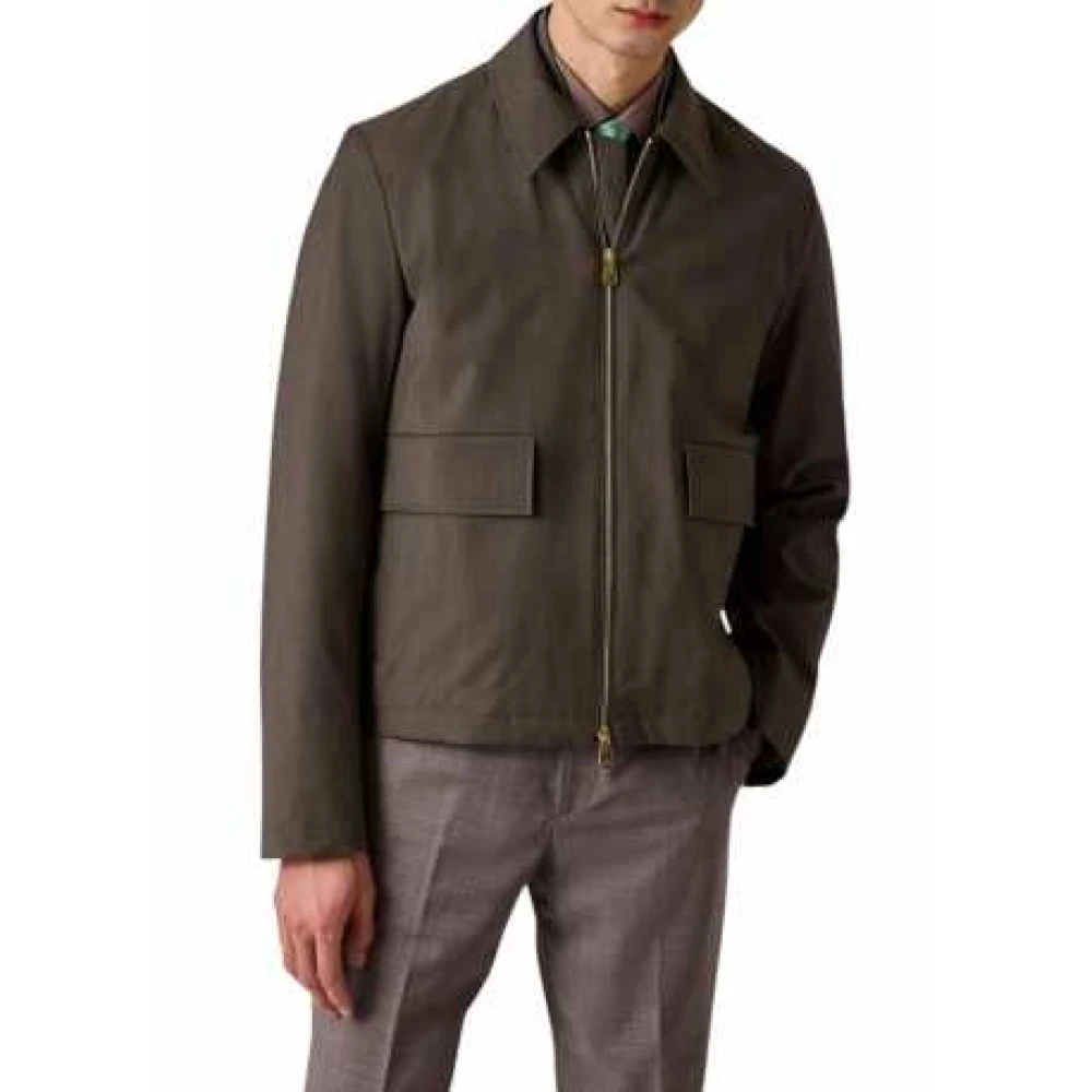Paul Smith Taupe Storm System Wollen Jas Brown Heren