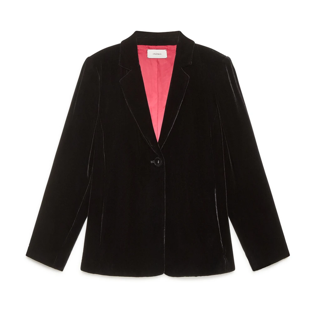 Maliparmi Vrouw Zwart Jassen Dames, L, Polyester, Fluid Velvet Jacket