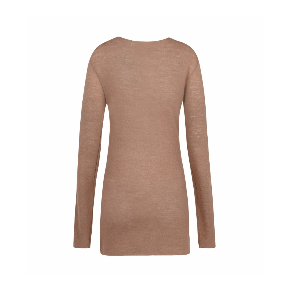 Cortana Jen top in maagdelijke wol duin Beige Dames
