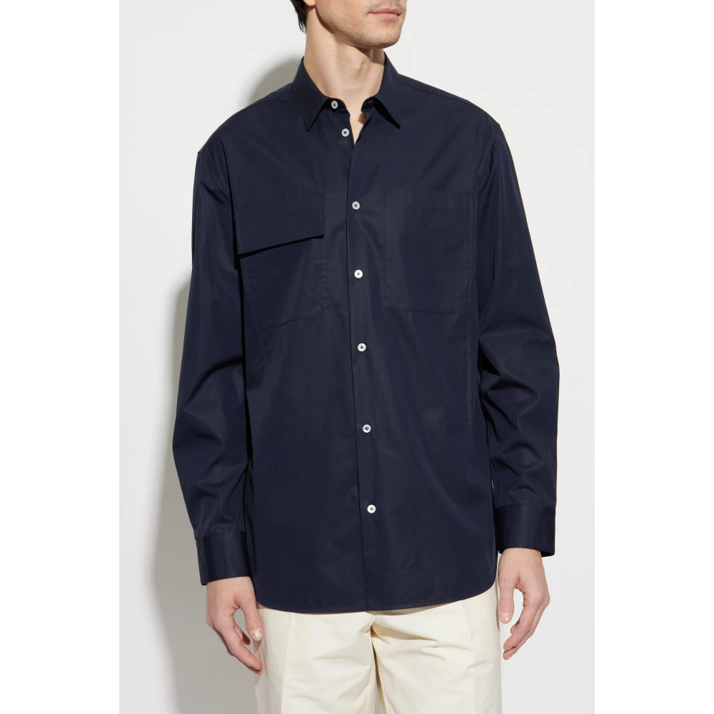Jil Sander Katoenen shirt Blue Heren