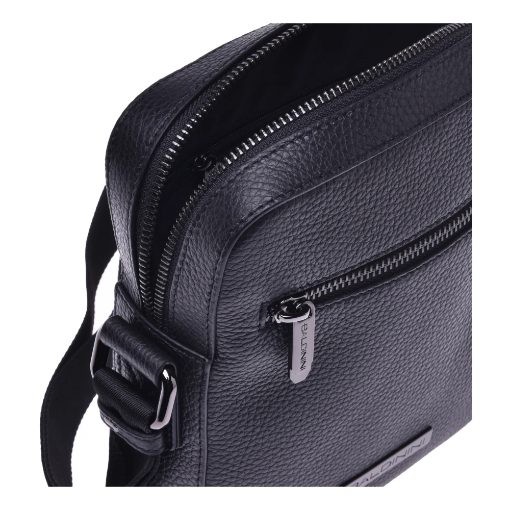 Baldinini Crossbody bag in black tumbled leather Black Heren