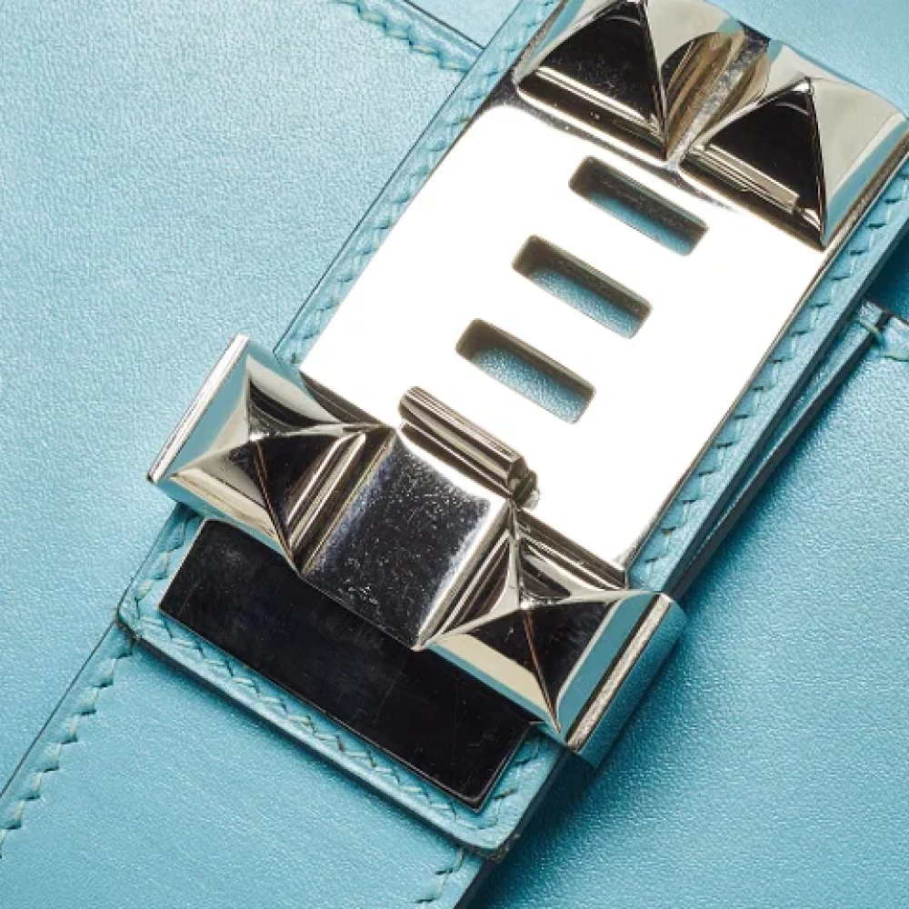 Hermès Vintage Pre-owned Leather clutches Blue Dames