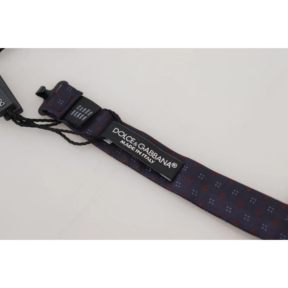 Dolce & Gabbana Luxe Blauwe Zijden Strik Blue Heren